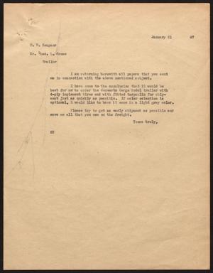[Letter from D. W. Kempner to T. L. James, January 31, 1947]