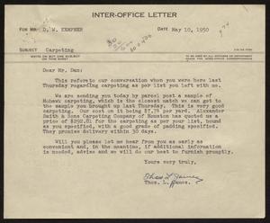 [Letter from T. L. James to D. W. Kempner, May 10, 1950]