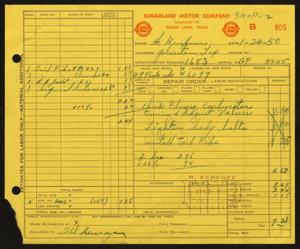 [Invoice for Automobile Repairs Sold to H. Kempner]