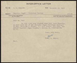 [Letter from T. L. James to D. W. Kempner, December 19, 1950]