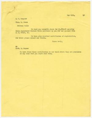 [Letter from D. W. Kempner to Thos. L. James, May 11, 1949]