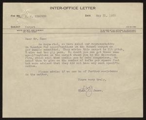 [Letter from T. L. James to D. W. Kempner, May 31, 1950]