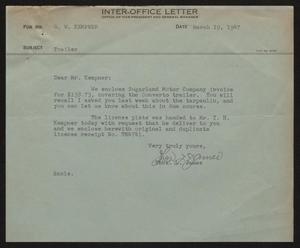 [Letter from T. L. James to D. W. Kempner, March 19, 1947]