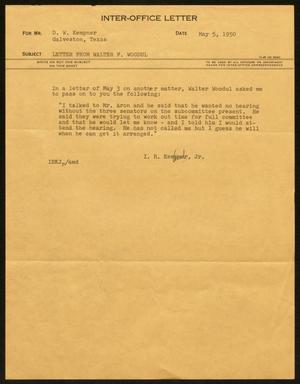 [Letter from I. H. Kempner, Jr. to D. W. Kempner, May 5, 1950]