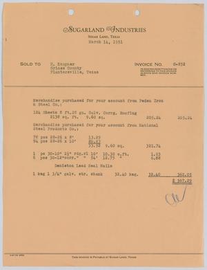[Invoice for Peden Iron & Steel Co. and National Steel Products Co. Items Sold to H. Kempner]