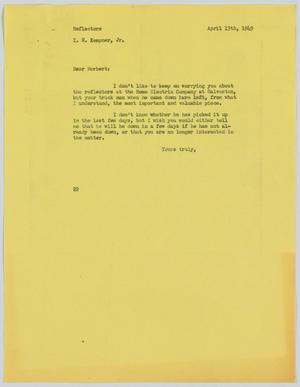 [Letter from D. W. Kempner to I. H. Kempner, Jr., April 13, 1949]