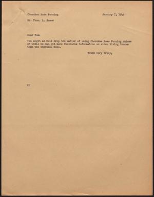 [Letter from D. W. Kempner to Thos. L. James, January 7, 1949]