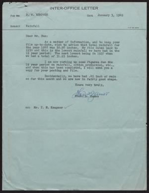 [Letter from T. L. James to D. W. Kempner, January 3, 1949]