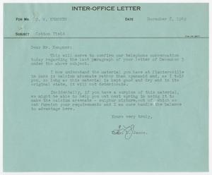Primary view of object titled '[Letter from T. L. James to D. W. Kempner, December 6, 1949]'.