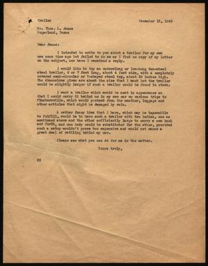 Primary view of object titled '[Letter from D. W. Kempner to Thos. L. James, December 13, 1946]'.
