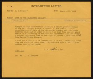 [Letter from I. H. Kempner Jr. to D. W. Kempner, August 23, 1951]