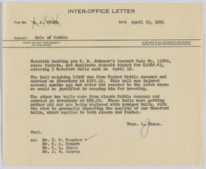 [Letter from T. L. James to G. A. Stirl, April 19, 1951]