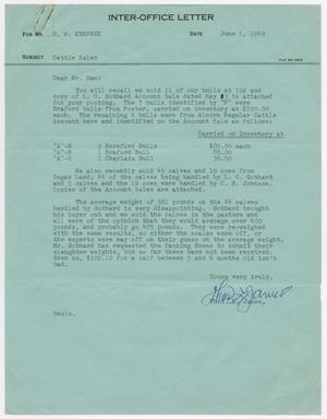 [Letter from T. L. James to D. W. Kempner, June 1, 1949]