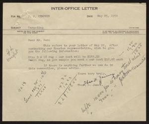 [Letter from T. L. James to D. W. Kempner, May 25, 1950]