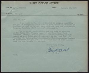 Primary view of object titled '[Letter from T. L. James to D. W. Kempner, January 27, 1949]'.