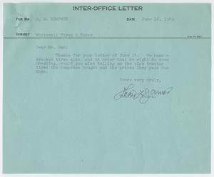 [Letter from T. L. James to D. W. Kempner, June 16, 1949]