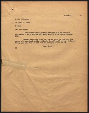 [Letter from D. W. Kempner to Thos. L. James, January 3, 1947]