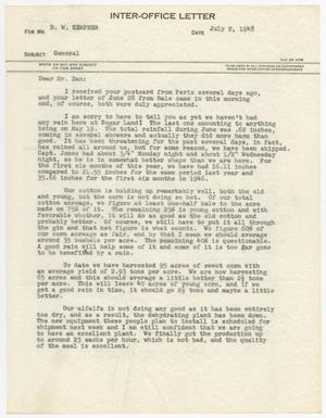 [Letter from Thos. L. James to D. W. Kempner, July 2, 1948]
