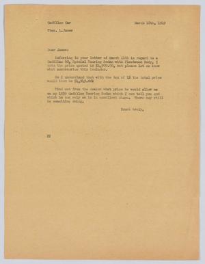 [Letter from D. W. Kempner to T. L. James, March 18, 1949]
