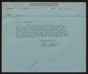 [Letter from T. L. James to D. W. Kempner, January 14, 1947]