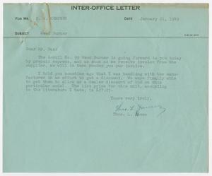 [Letter from T. L. James to D. W. Kempner, January 21, 1949]