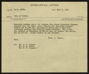 [Inter-Office Letter from T. L. James to G. A. Stirl, June 6, 1950