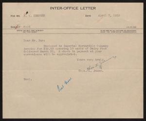 [Letter from Thos. L. James to D. W. Kempner, April 7, 1950]