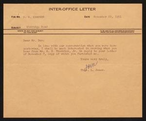 [Letter from T. L. James to D. W. Kempner, November 22, 1951]