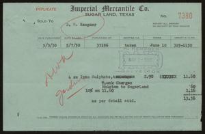 [Invoice Duplicate for Iron Sulphate Sold to D. W. Kempner]