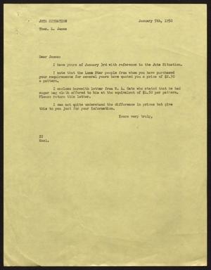 [Letter from D. W. Kempner to Thos. L. James, January 5, 1950]