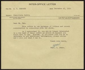 [Letter from T. L. James to D. W. Kempner, December 26, 1950]