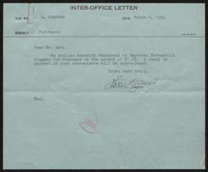 [Letter from T. L. James to D. W. Kempner, March 4, 1949]