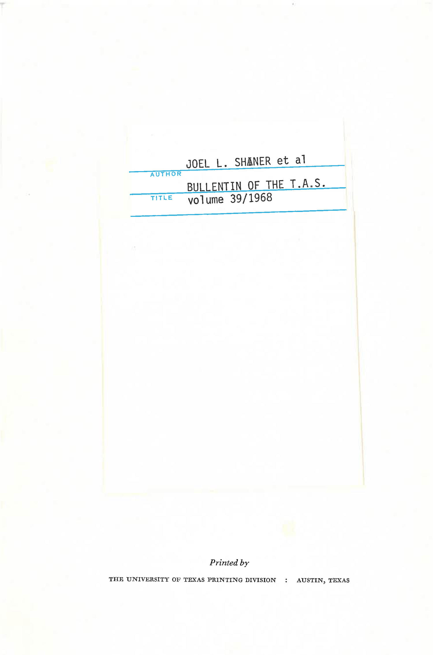 Bulletin of the Texas Archeological Society, Volume 39, 1968
                                                
                                                    None
                                                
