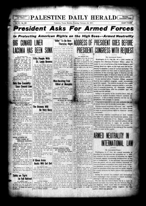 Palestine Daily Herald (Palestine, Tex), Vol. 15, No. 267, Ed. 1 Monday, February 26, 1917