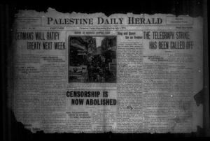 Palestine Daily Herald (Palestine, Tex), Vol. 18, No. 25, Ed. 1 Wednesday, July 2, 1919