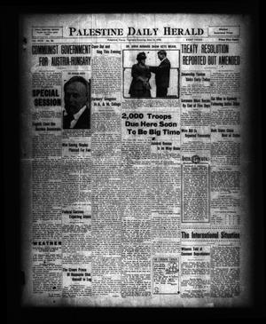 Palestine Daily Herald (Palestine, Tex), Vol. 18, No. 36, Ed. 1 Thursday, June 12, 1919
