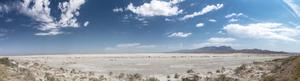 Primary view of object titled 'Panoramic Image of salt flats and Guadalupe Mountains'.
