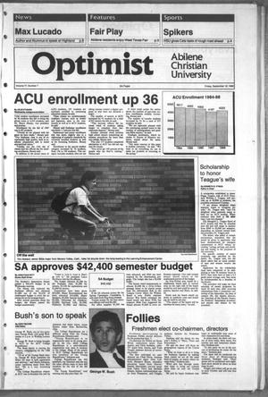 The Optimist (Abilene, Tex.), Vol. 77, No. 7, Ed. 1, Friday, September 16, 1988