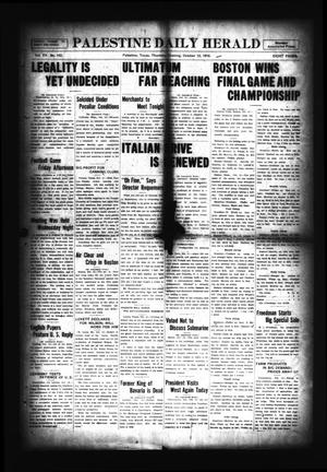 Palestine Daily Herald (Palestine, Tex), Vol. 15, No. 152, Ed. 1 Thursday, October 12, 1916