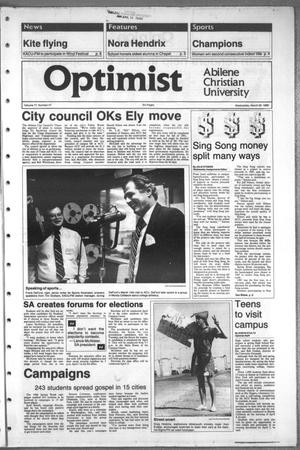 The Optimist (Abilene, Tex.), Vol. 77, No. 47, Ed. 1, Wednesday, March 29, 1989