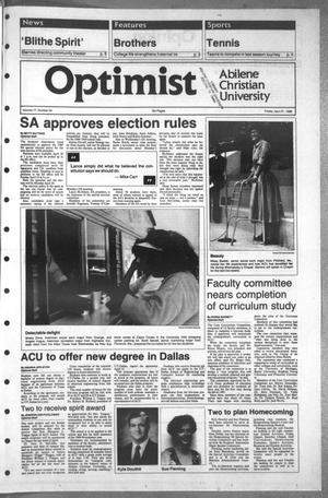 The Optimist (Abilene, Tex.), Vol. 77, No. 54, Ed. 1, Friday, April 21, 1989
