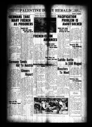 Palestine Daily Herald (Palestine, Tex), Vol. 13, No. 106, Ed. 1 Saturday, January 9, 1915