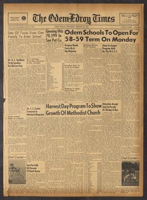 The Odem-Edroy Times (Odem, Tex.), Vol. 9, No. 36, Ed. 1 Thursday, August 28, 1958