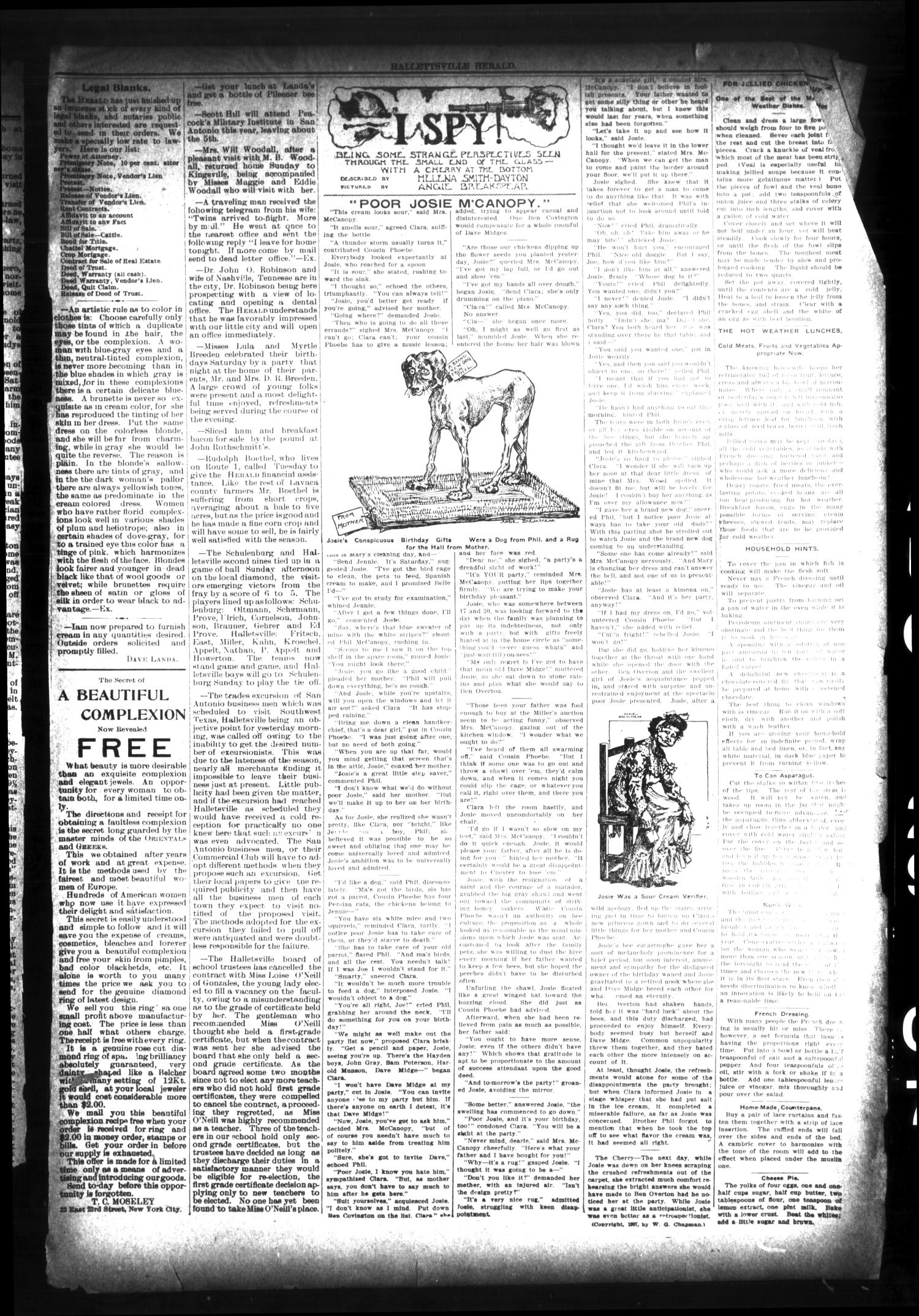 Halletsville Herald. (Hallettsville, Tex.), Vol. 36, No. 26, Ed. 1 Thursday, August 29, 1907
                                                
                                                    [Sequence #]: 3 of 8
                                                