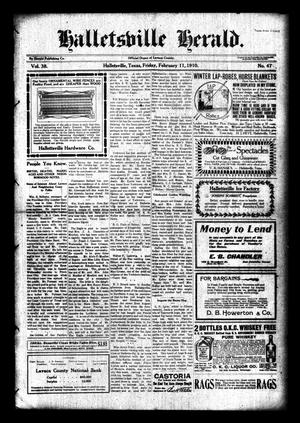 Halletsville Herald. (Hallettsville, Tex.), Vol. 38, No. 47, Ed. 1 Friday, February 11, 1910