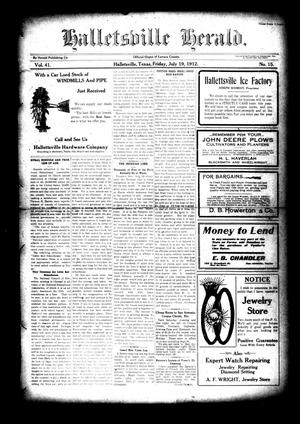 Primary view of object titled 'Halletsville Herald. (Hallettsville, Tex.), Vol. 41, No. 15, Ed. 1 Friday, July 19, 1912'.