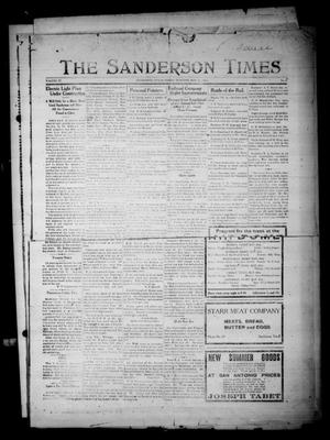 Primary view of object titled 'The Sanderson Times (Sanderson, Tex.), Vol. 4, No. 48, Ed. 1 Friday, May 23, 1913'.
