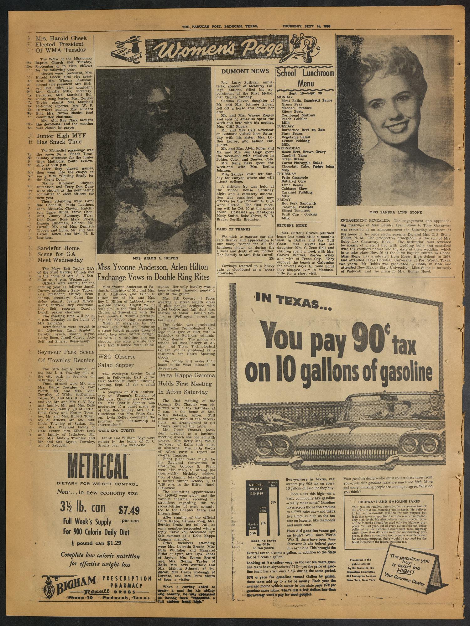 The Paducah Post (Paducah, Tex.), Vol. 54, No. 25, Ed. 1 Thursday, September 15, 1960
                                                
                                                    [Sequence #]: 4 of 16
                                                
