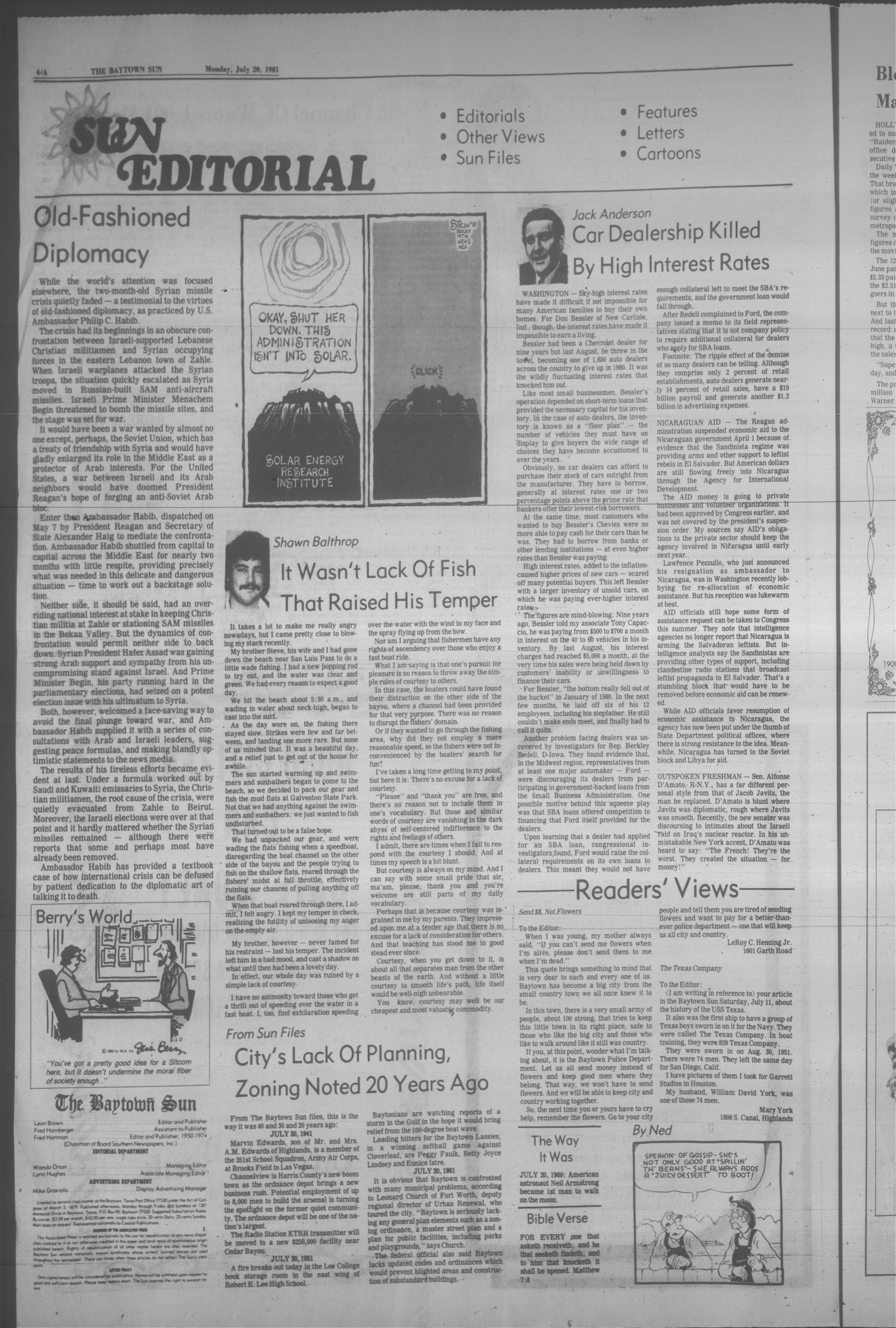 The Baytown Sun (Baytown, Tex.), Vol. 59, No. 224, Ed. 1 Monday, July 20, 1981
                                                
                                                    [Sequence #]: 4 of 30
                                                