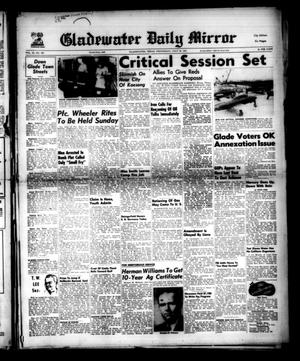 Primary view of object titled 'Gladewater Daily Mirror (Gladewater, Tex.), Vol. 3, No. 106, Ed. 1 Wednesday, July 25, 1951'.